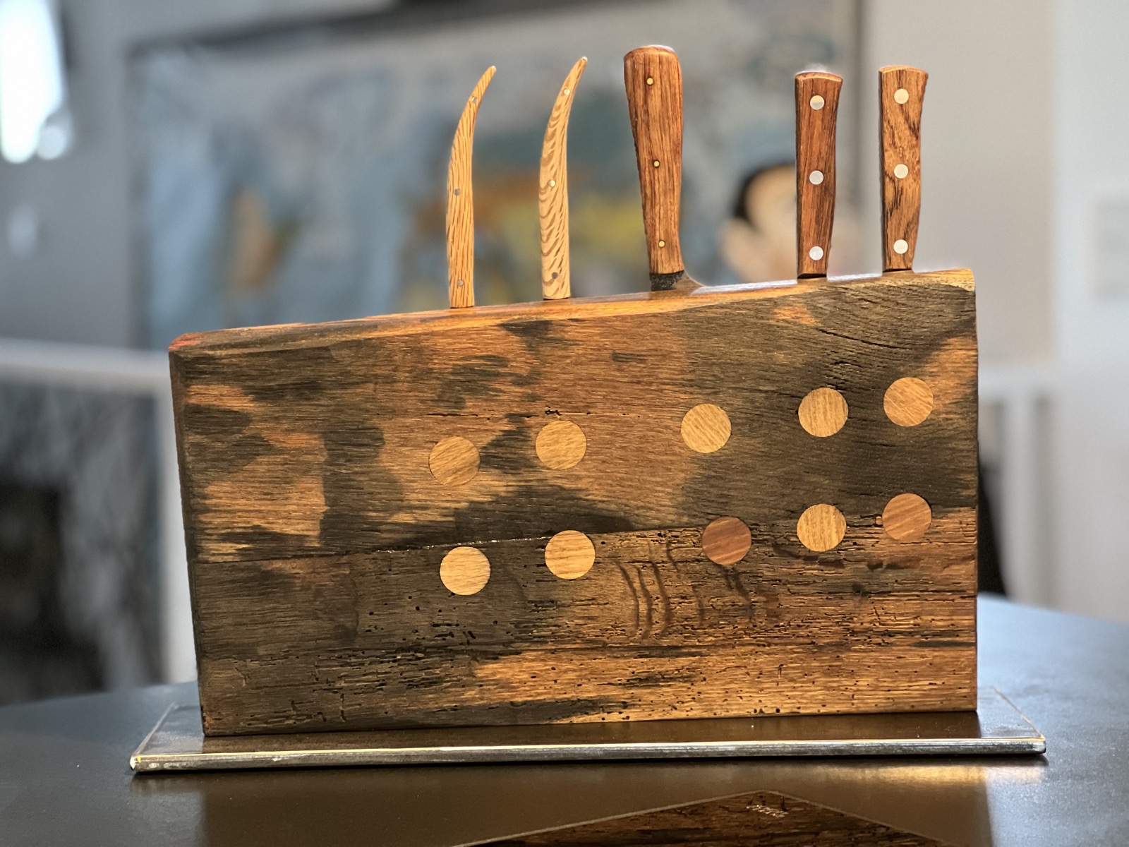 Magnetischer Messerblock aus alten Fassdauben – Bild 9 von 13