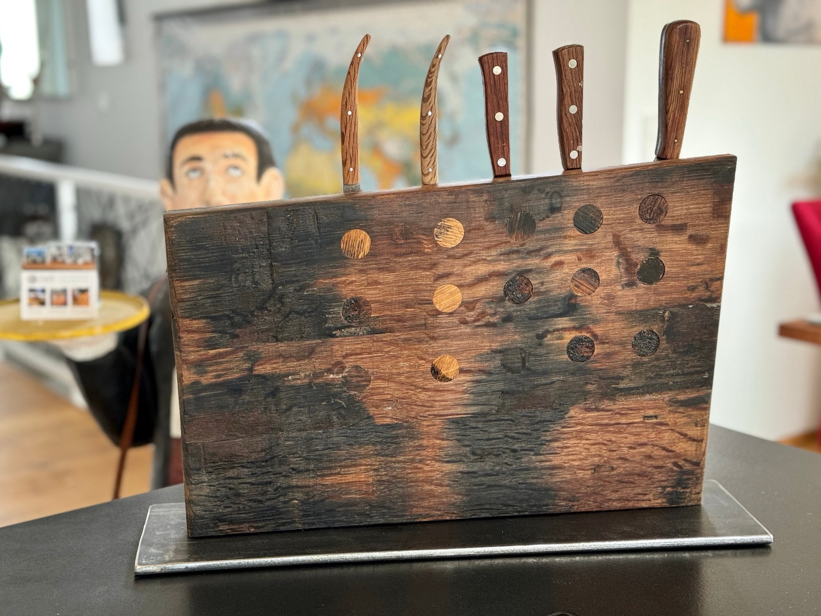 Magnetischer XXL-Messerblock aus alter Fassdaube – Bild 7 von 8